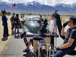 Derek Quick on the set of Kommando 1944