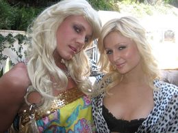 Brian Toth & Paris Hilton on set of 