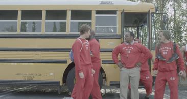 Playing Coach Sherman on the set of Chunky Tuna