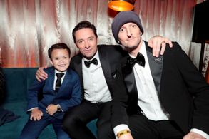 Hugh Jackman, Michael Gracey, and Sam Humphrey in The Greatest Showman (2017)