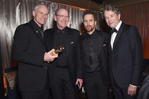 Carter Burwell, Sam Rockwell, Richard Jenkins, and Martin McDonagh at an event for 75th Golden Globe Awards (2018)