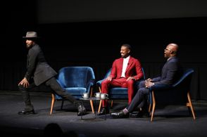 Jamie Foxx, Cameron Bailey, and Michael B. Jordan at an event for Just Mercy (2019)