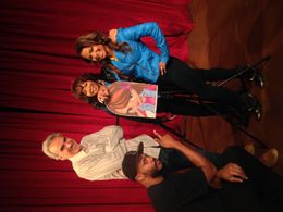 on the set with Christina Milian and Mom