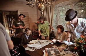 Tomer Almagor directing Harry Dean Stanton and Twink Caplan 9 full Moons set