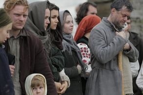 Ostap Stupka, Lucy Brown, and Samantha Barks in Bitter Harvest (2017)