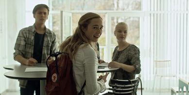 Alba August, Frieda Krøgholt, and Igor Egholm in The Rain (2018)