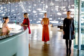 Nikol Kollars as Dr. Gethers and Charlotte Le Bon as Elizabeth in Realive