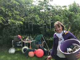 Sophie Neville being interviewed about sea plastic