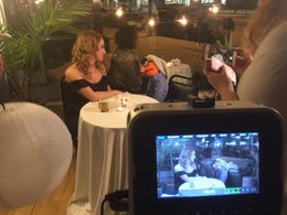 Alexis Brandt on set of Puppet Life: Human Dating.