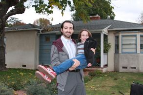 Oliver with Chris Corbin on the set of Metropolis II