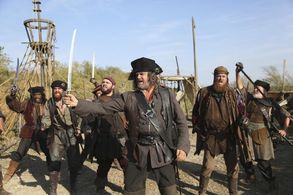 Hugh Bonneville, Tommie Earl Jenkins, Daniel Hoffmann-Gill, Martin Collins, and Adam Loxley in Galavant (2015)
