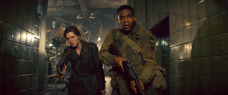 Jovan Adepo and Mathilde Ollivier in Overlord (2018)