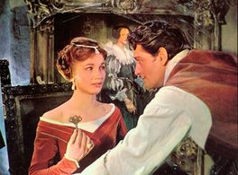 Liselotte Pulver and Carlos Thompson in Das Wirtshaus im Spessart (1958)