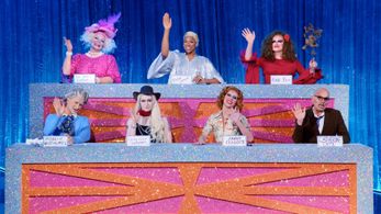 Aaron Johns, Cara Melle, Tomara Thomas, DeDe Licious, Kate Butch, Ginger Johnson, and Michael Marouli in RuPaul's Drag R