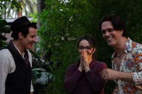 On set of Severed Silence with Goran Visnjic and Miraj Grbic