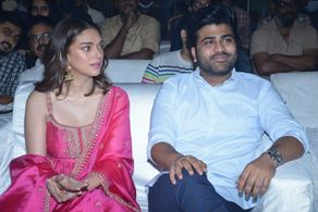 Sharwanand and Aditi Rao Hydari at an event for Maha Samudram (2021)