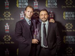Best Actor - Bradford James Jackson with festival president Nino Simone