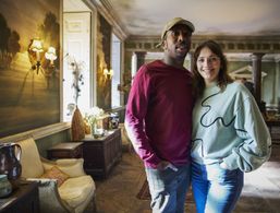 Charlotte Ritchie and Kiell Smith-Bynoe in Ghosts (2019)