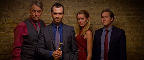 (l to r) Tom Knight as Major Burns, Andrew Fitch as Jack, Isla Ure as Vera and Nigel Thomas as Frank from the movie Cand