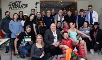 Griffin on the set of 