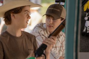 Finn Little and Brecken Merrill in Yellowstone (2018)