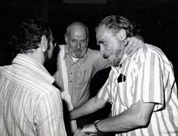 Ken Atchity with Charles Bukowski and Lawrence Ferlinghett,(co-founder of City Lights)