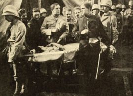Robert Gaillard and Wallace Reid in A Red Cross Martyr; or, on the Firing Lines of Tripoli (1912)