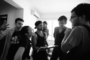 On the set of The Handover