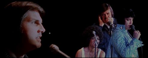 Elvis Presley, J.D. Sumner, Estell Brown, and Bill Baize in Elvis on Tour (1972)