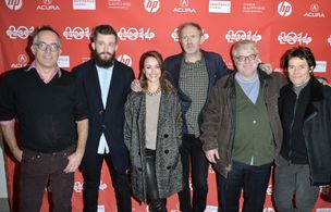 Willem Dafoe, Philip Seymour Hoffman, Anton Corbijn, Rachel McAdams, John Cooper, and Grigoriy Dobrygin at an event for 