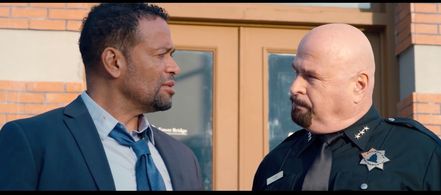 Mario Van Peebles, and Michael Balin in A Clear Shot