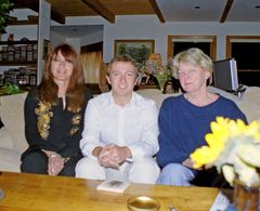 with Katy Haber and Fern Lea Peckinpah, filming PASSION & POETRY - THE BALLAD OF SAM PECKINPAH (2003)