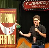 Zach Louis onstage at the Burbank Comedy Festival 2017