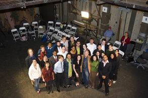Eliezer Ortiz (1st right) and his classmates from the UCLA MFA's Acting For The Camera class with Sir Anthony Hopkins (3