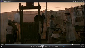 Carnivale HBO Ep 2.2. Sofie is watching the Carnies do laundry. Rebecca Flahning and Laura Ann Tull as Carnivale Wives