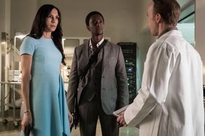 Famke Janssen, Kevin Loreque, and Edi Gathegi in The Blacklist: Redemption (2017)