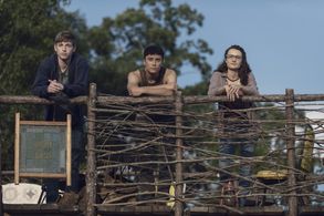 Jackson Pace, Kelley Mack, and Joe Ando-Hirsh in The Walking Dead (2010)