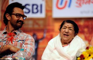 Lata Mangeshkar and Amir Khan