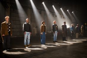 Taye Diggs, Rosario Dawson, Wilson Jermaine Heredia, Idina Menzel, Adam Pascal, Anthony Rapp, and Tracie Thoms in Rent (