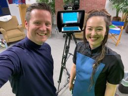 Bryan Kreutz and Lili Fox-Lim in A Captain's Log (2021)