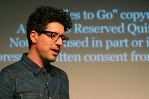 Writer/Director Quincy Rose thanking audience after premiere screening of MILES TO GO at Arena Cinemas Hollywood, May 15