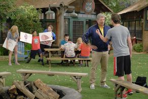 Larry Poindexter, Miranda May, Peyton List, Karan Brar, and Kevin Quinn in Bunk'd (2015)