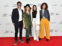 Evgenia Dodina, Keren Ben Rafael, Michael Aloni, and Joy Rieger at an event for Virgins (2018)