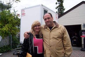 Helen Proimos & James Gandolfini at Spatafore house location, 