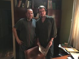 Director Paulo Machline and Producer Rodrigo Teixeira on set. Filho Eterno, 2016.