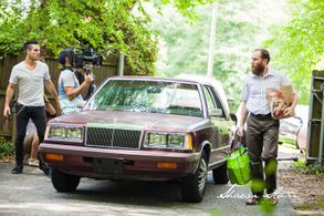 BTS with Director Justin Robinson and DP Brent Christy on the set of Grape Soda.