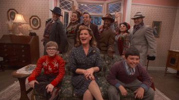 Ana Gasteyer, Andy Walken, and Sammy Ramirez in A Christmas Story Live! (2017)
