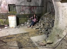 Maria on the set for Colony, on stage at Universal.