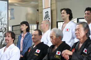 Rehearsing on the set of THE SENSEI