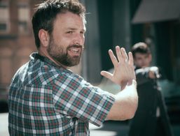 writer+director Brandon Dickerson on the set of VICTOR with Matt Angel